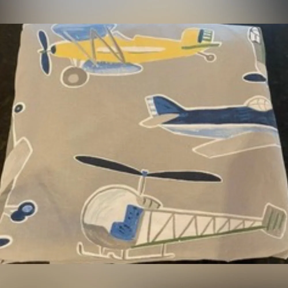 Pottery Barn Airplane helicopters Print Duvet Cover